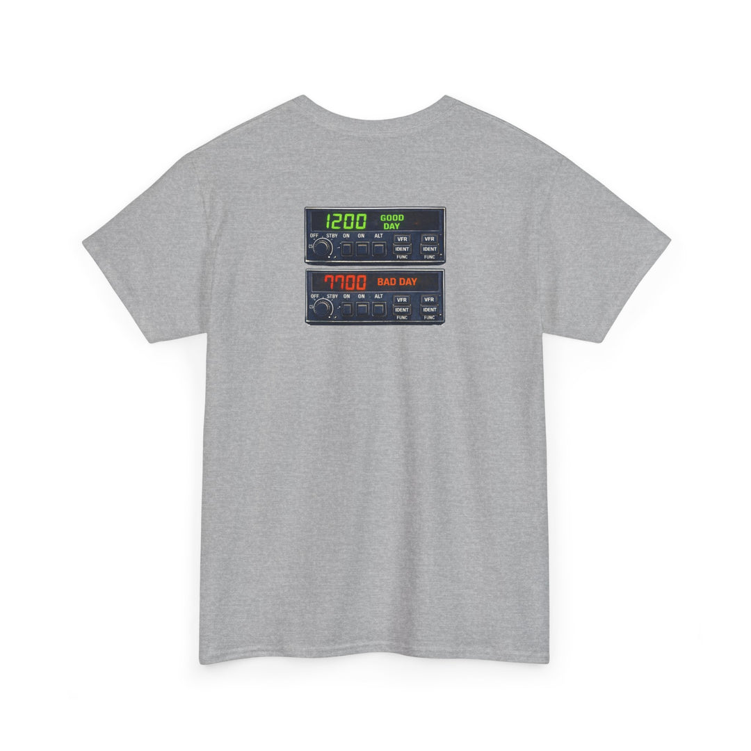 Transponder Aviation Graphic T-Shirt – 1200 Good Day / 7700 Bad Day