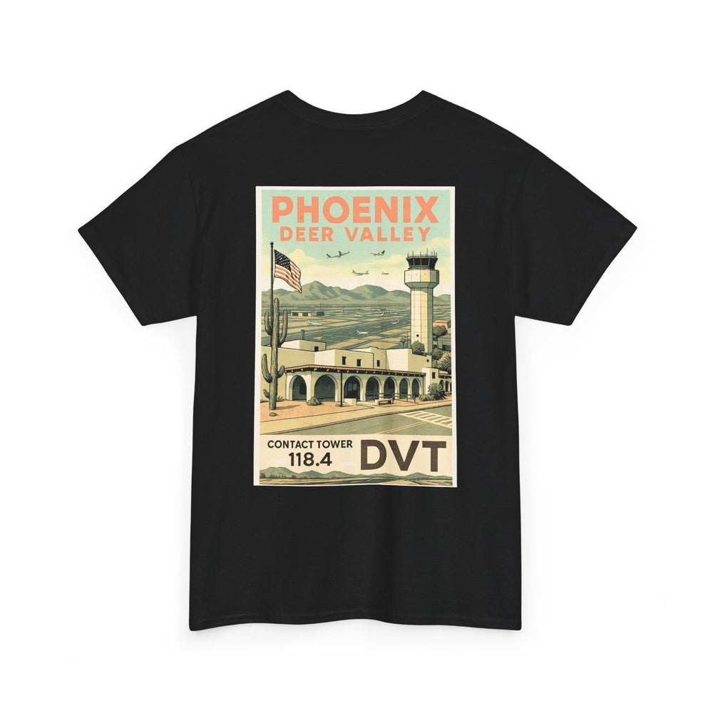 Phoenix Deer Valley Airport Aviation Graphic T-Shirt – Retro Poster