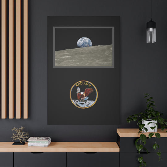 Apollo 11 Earthrise– Aviation Canvas Wall Art | Pilot & Airport Artwork