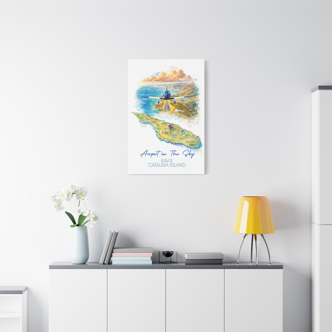 Catalina Island KAVX “Airport in the Sky” – Aviation Canvas Wall Art | Pilot & Airport Artwork