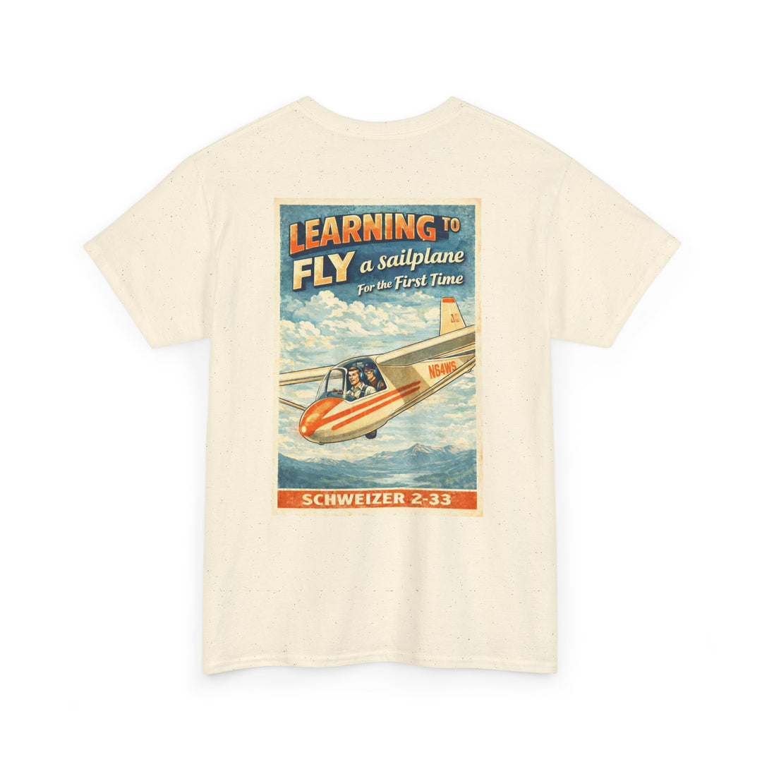 Vintage Aviation Graphic T-Shirt – “Learning to Fly” Sailplane