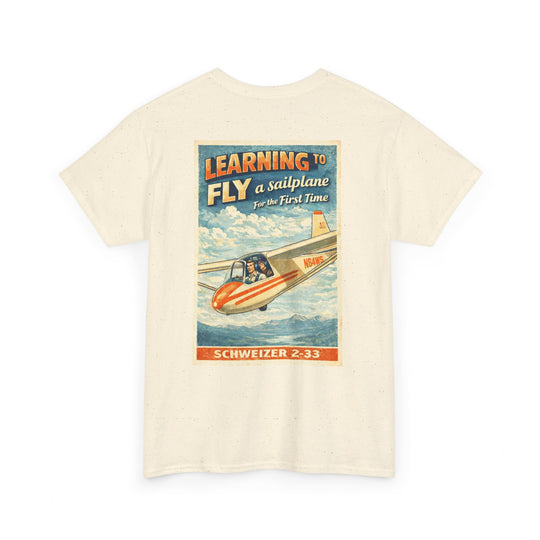 Vintage Aviation Graphic T-Shirt – “Learning to Fly” Sailplane