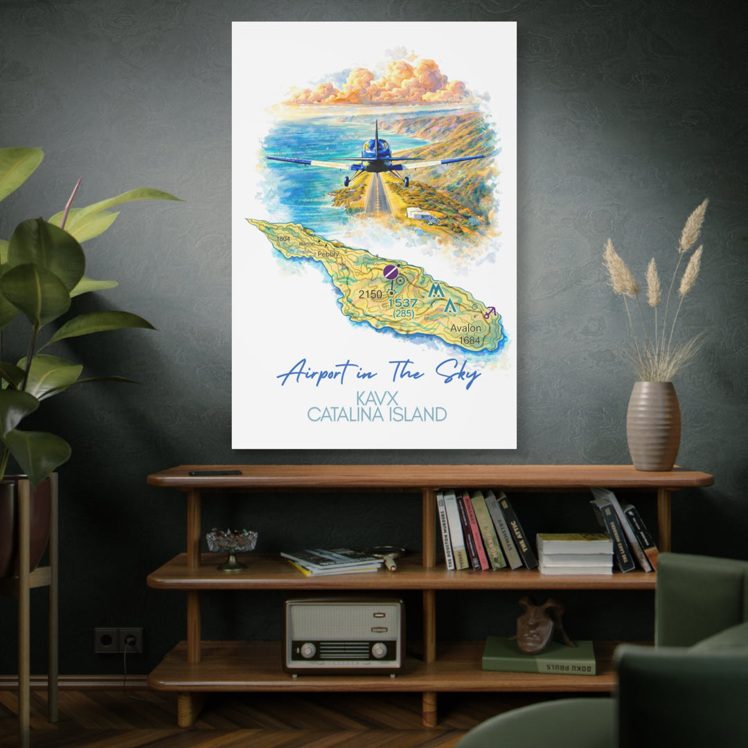Catalina Island KAVX “Airport in the Sky” – Aviation Canvas Wall Art | Pilot & Airport Artwork