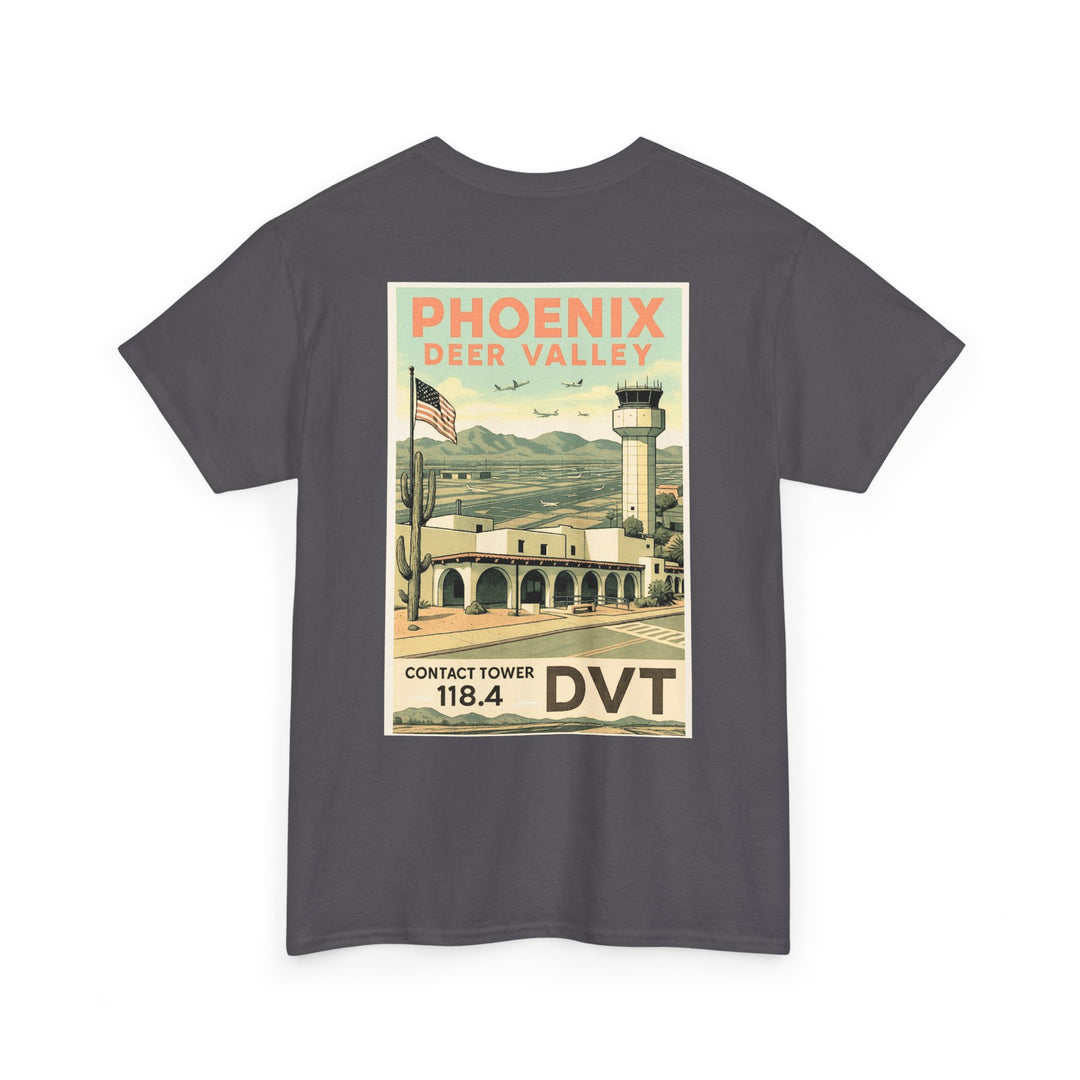Phoenix Deer Valley Airport Aviation Graphic T-Shirt – Retro Poster