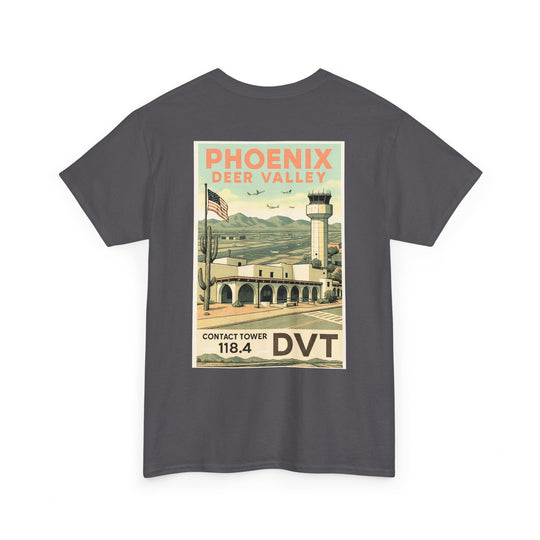Phoenix Deer Valley Airport Aviation Graphic T-Shirt – Retro Poster