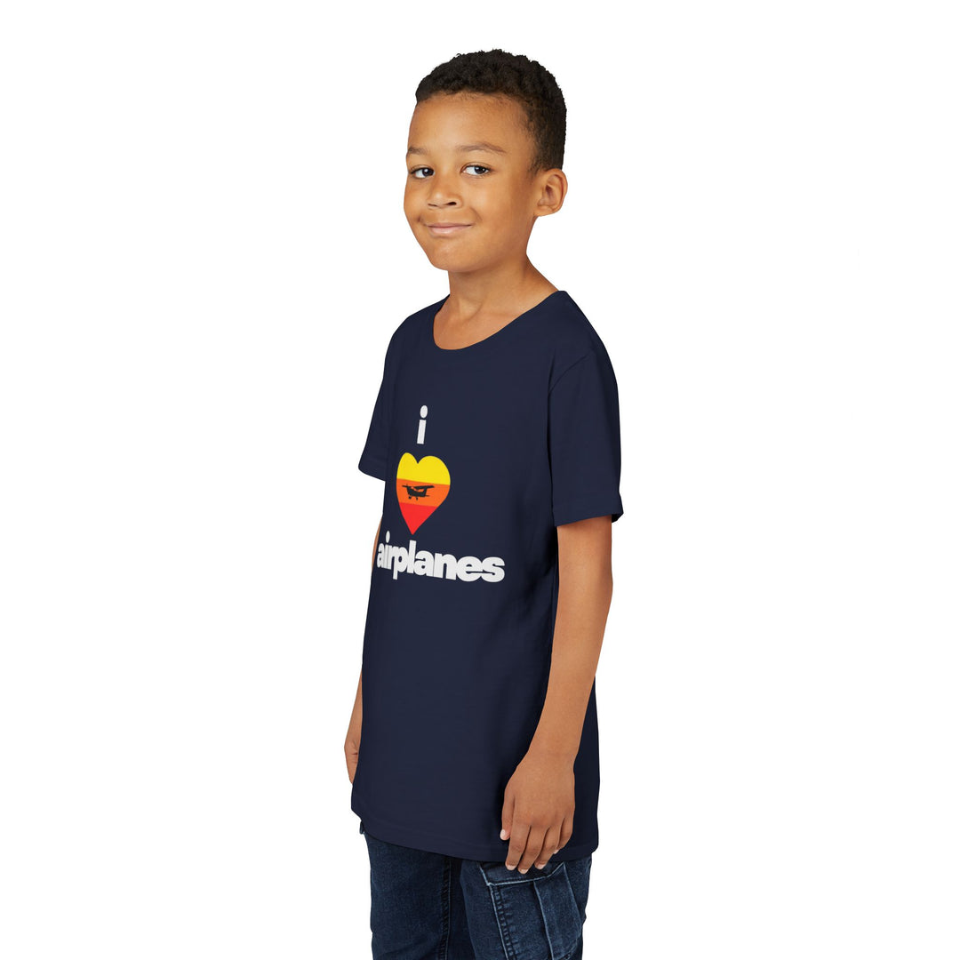 I Love Airplanes Youth T-Shirt