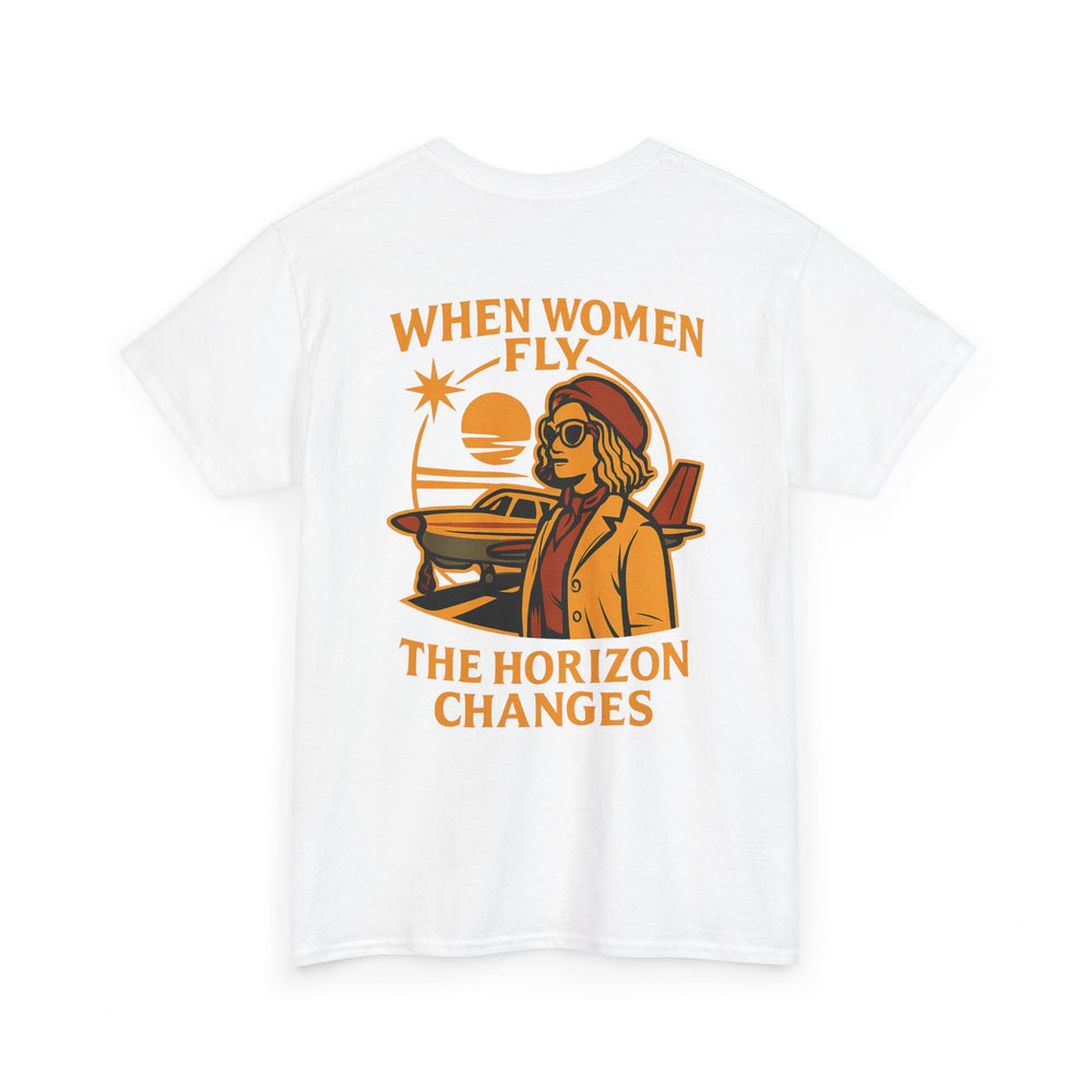 Women in Aviation Graphic T-Shirt – When Women Fly, the Horizon Changes