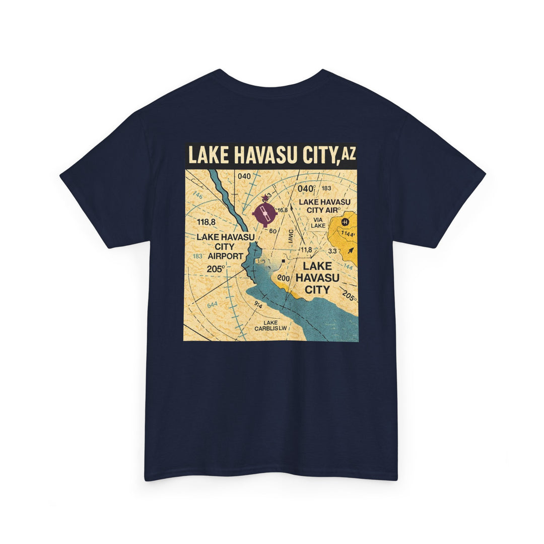 Lake Havasu City KHII Vintage Aviation Map Graphic T-Shirt