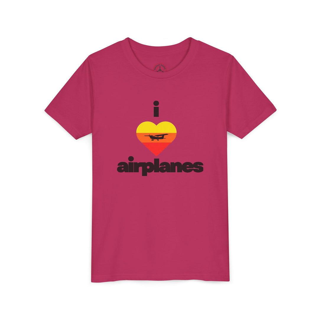 I Love Airplanes Youth T-Shirt