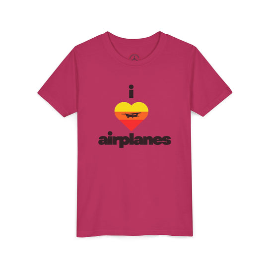 I Love Airplanes Youth T-Shirt