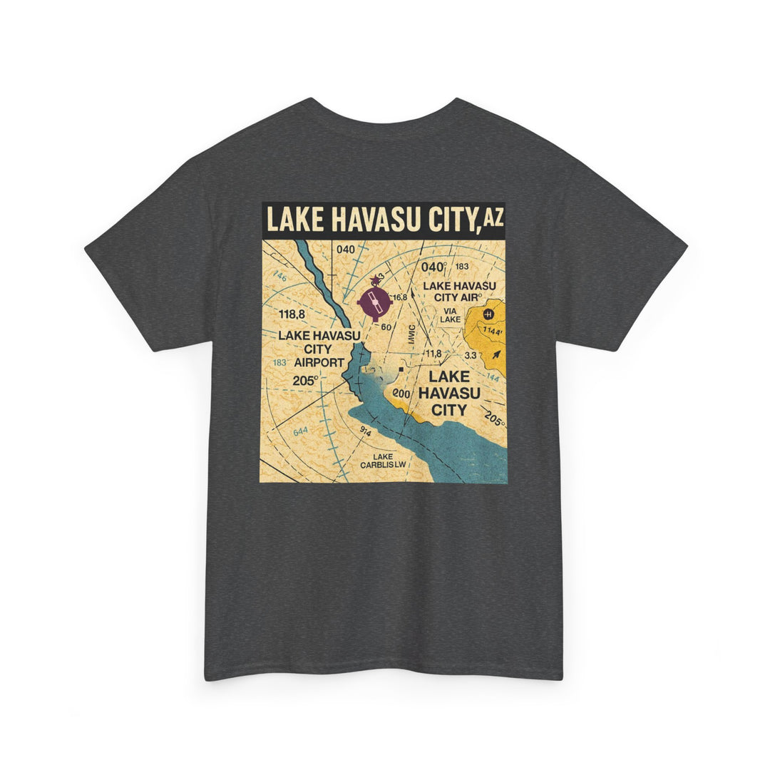 Lake Havasu City KHII Vintage Aviation Map Graphic T-Shirt