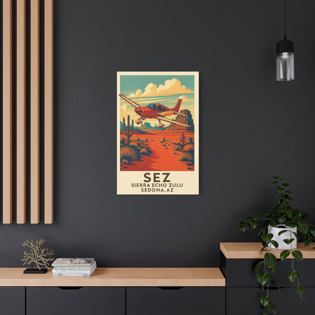 Sedona Desert SEZ – Aviation Canvas Wall Art | Pilot & Airport Artwork