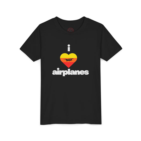I Love Airplanes Youth T-Shirt