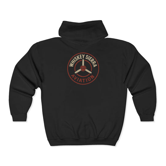 Whiskey Sierra Aviation Logo Zippered Hoodie