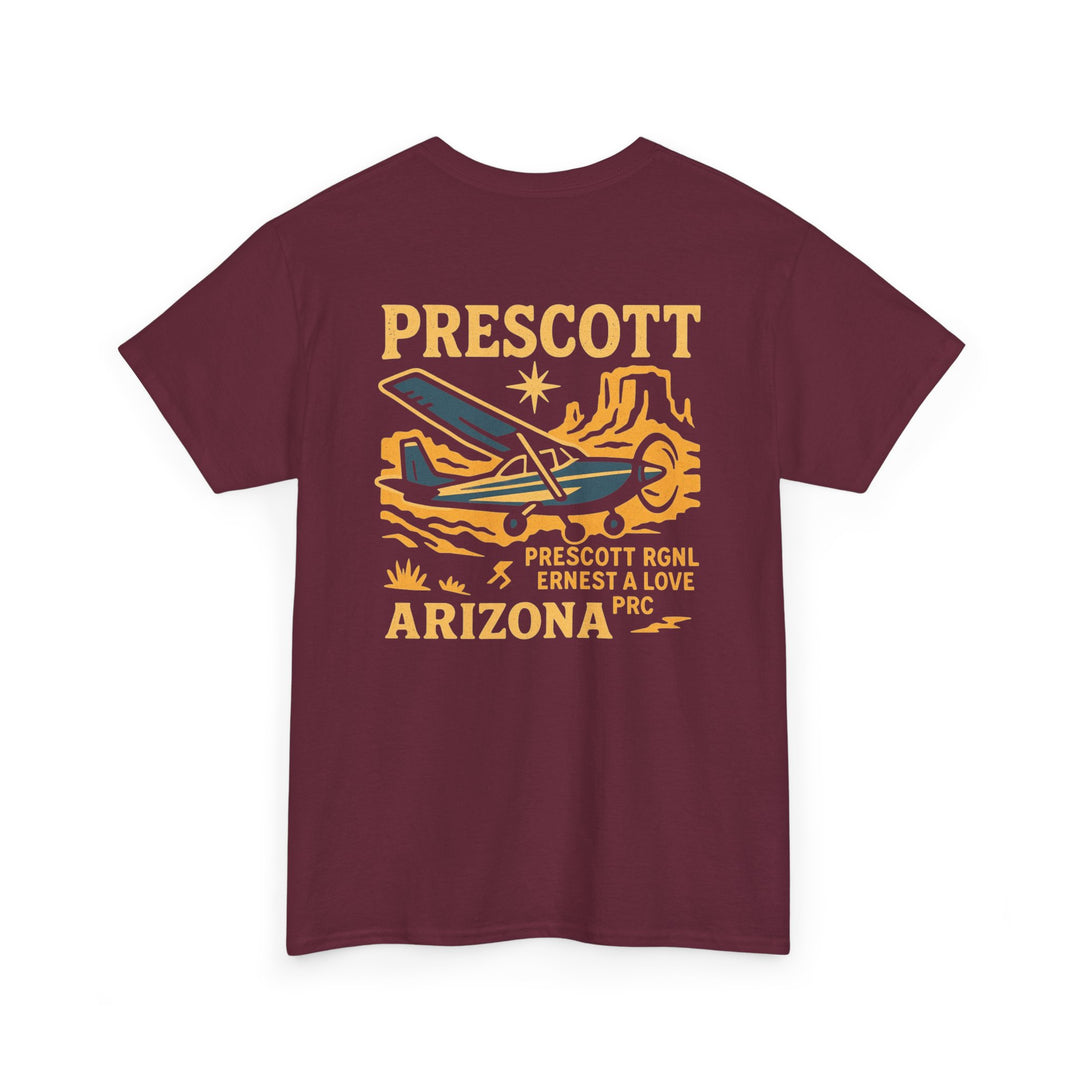 Prescott Regional Airport Aviation Graphic T-Shirt – PRC Thumb Butte Vintage
