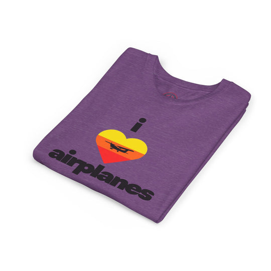 I Love Airplanes Youth T-Shirt