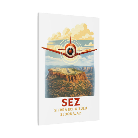 Sedona SEZ Vintage- Aviation Canvas Wall Art | Pilot & Airport Artwork