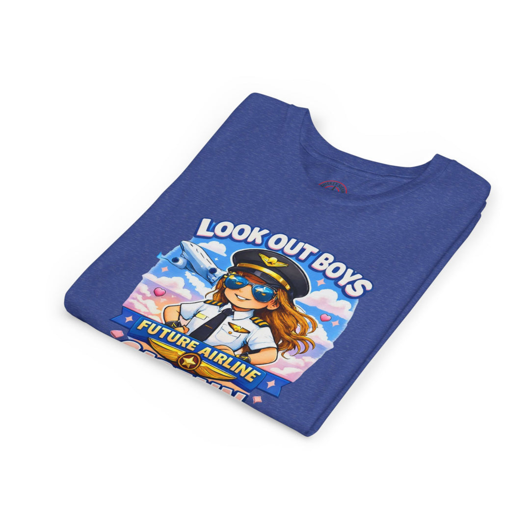 Future Airline Captain Youth T-Shirt – “Look Out Boys”