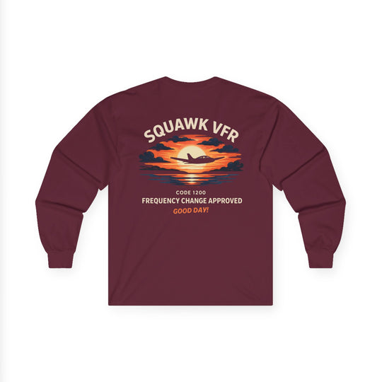 Squawk VFR Aviation Long Sleeve T-Shirt – Code 1200