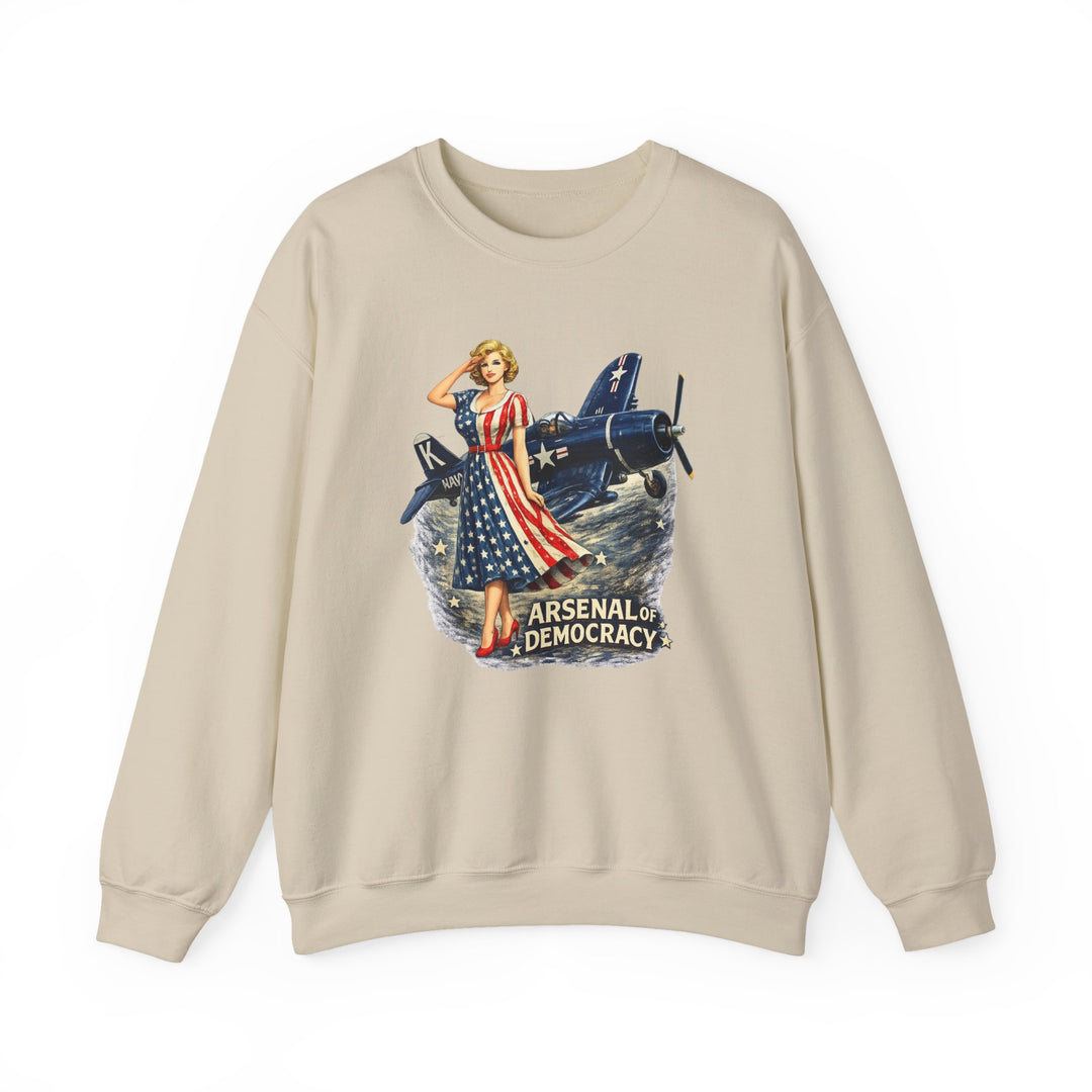 Arsenal of Democracy Vintage Pin-Up Plane- Sweatshirt