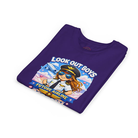 Future Airline Captain Youth T-Shirt – “Look Out Boys”