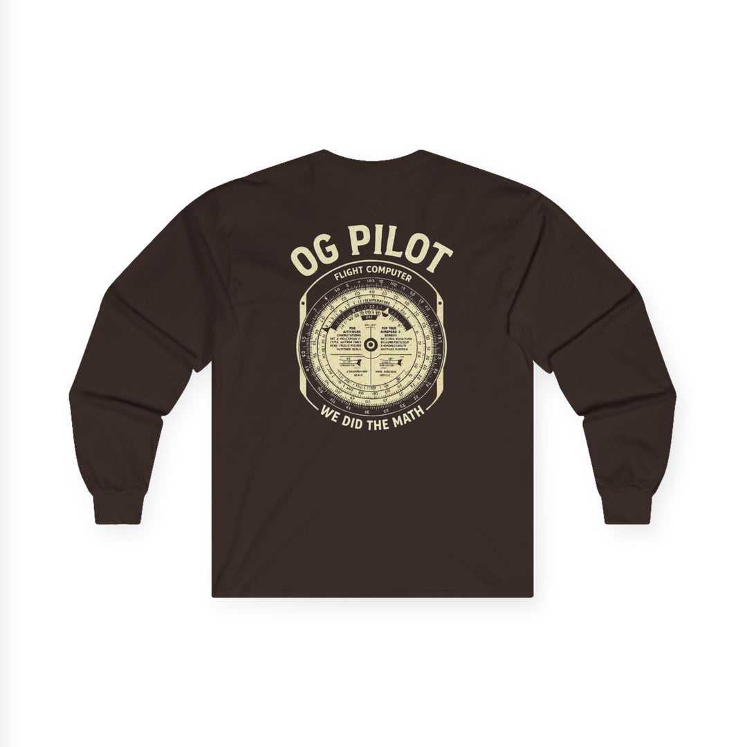 OG Pilot Vintage Flight Computer Aviation Long Sleeve T-Shirt
