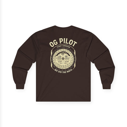 OG Pilot Vintage Flight Computer Aviation Long Sleeve T-Shirt