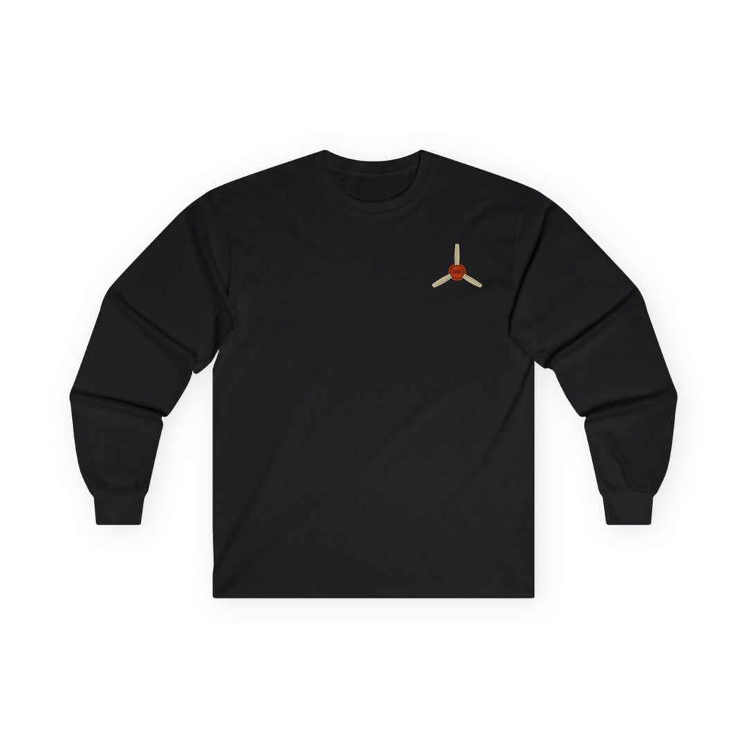 Orange Aviation Logo Long Sleeve Tee — "Whiskey Sierra Aviation" Pilot Shirt