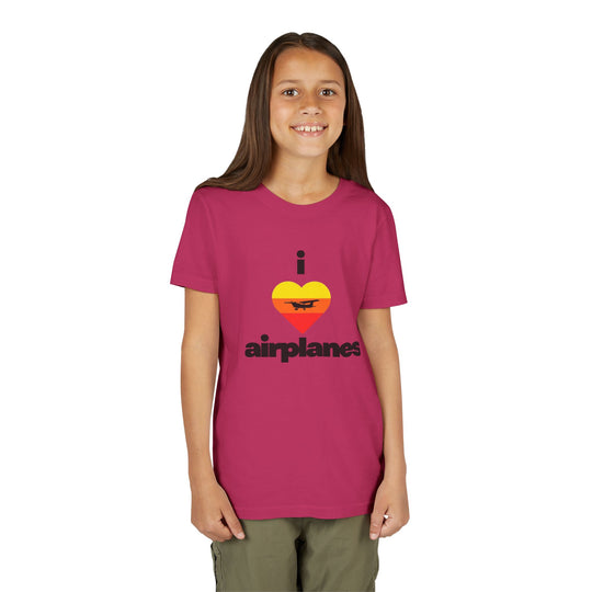 I Love Airplanes Youth T-Shirt