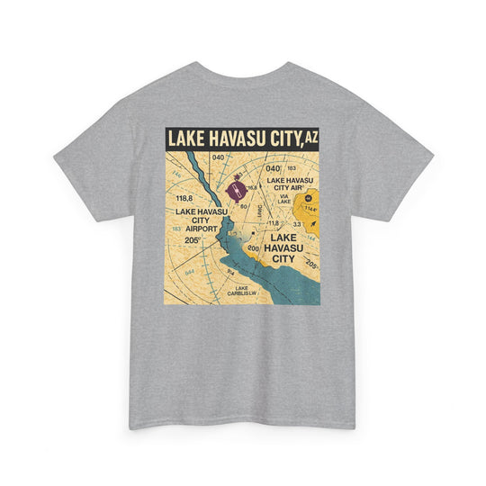 Lake Havasu City KHII Vintage Aviation Map Graphic T-Shirt