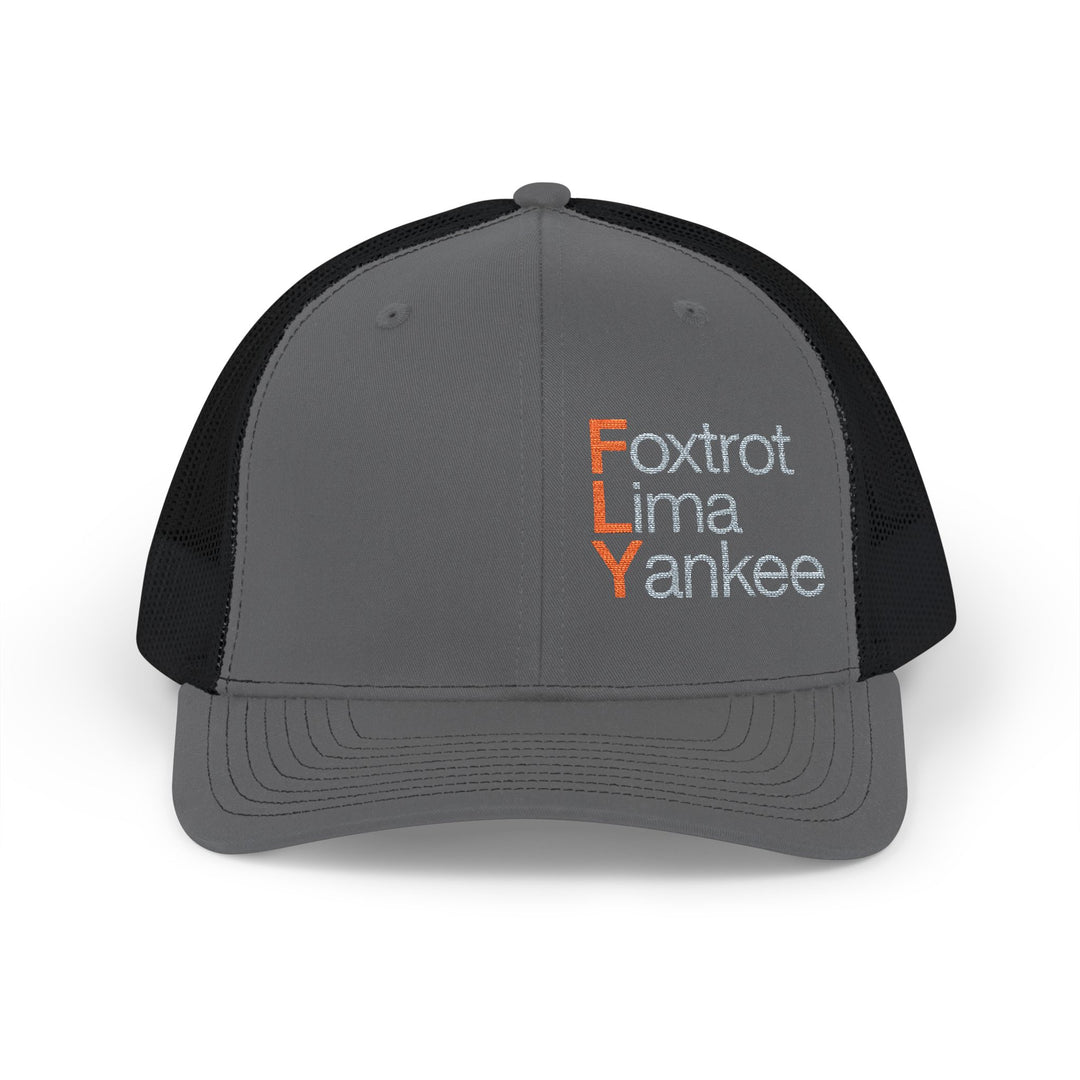 Foxtrot Lima Yankee Embroidered Trucker Cap — Aviation Phonetic Hat