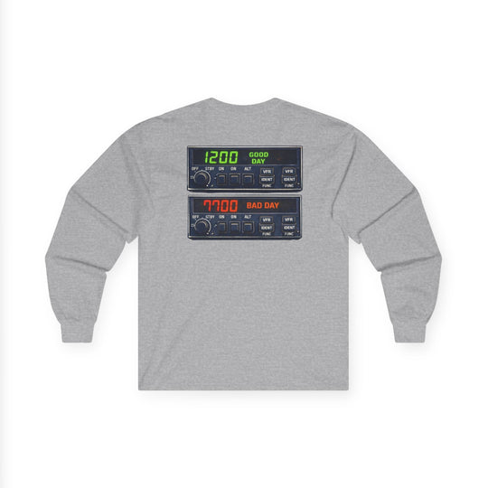 Transponder Aviation Long Sleeve T-Shirt – 1200 Good Day / 7700 Bad Day