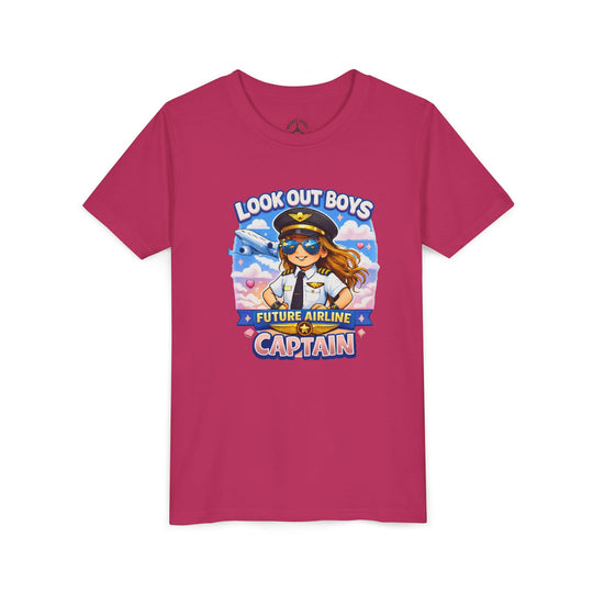 Future Airline Captain Youth T-Shirt – “Look Out Boys”