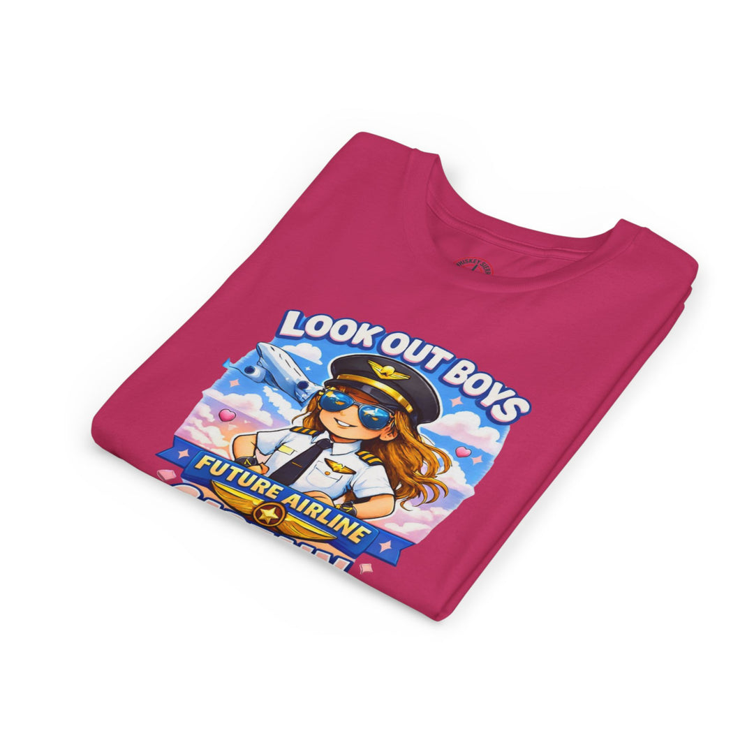 Future Airline Captain Youth T-Shirt – “Look Out Boys”