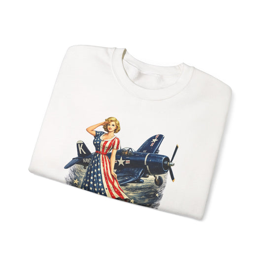 Arsenal of Democracy Vintage Pin-Up Plane- Sweatshirt