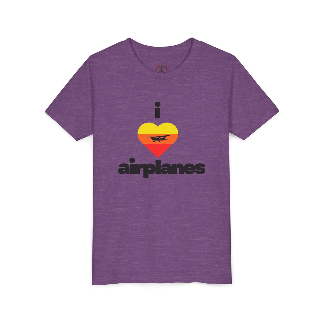 I Love Airplanes Youth T-Shirt