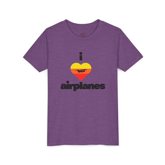I Love Airplanes Youth T-Shirt