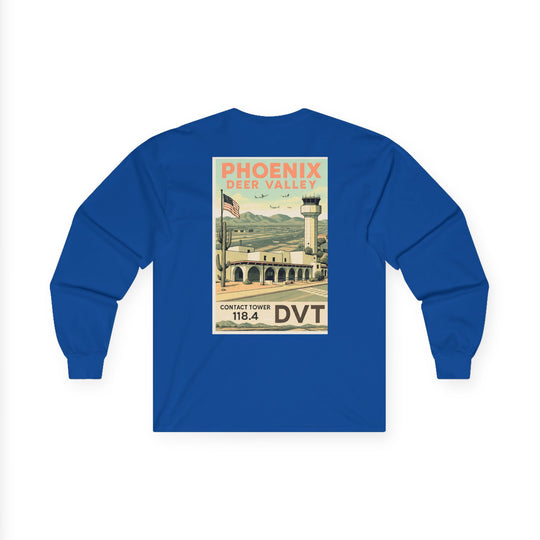 Phoenix Deer Valley Airport Aviation Long Sleeve T-Shirt – Retro Poster
