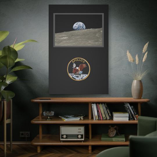 Apollo 11 Earthrise– Aviation Canvas Wall Art | Pilot & Airport Artwork