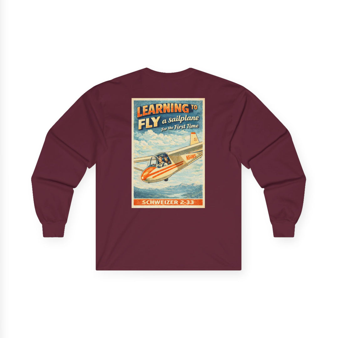 Vintage Aviation Long Sleeve T-Shirt – Sailplanes “Learning to Fly”