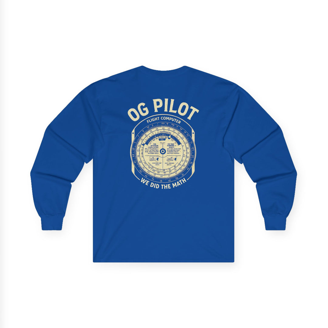 OG Pilot Vintage Flight Computer Aviation Long Sleeve T-Shirt