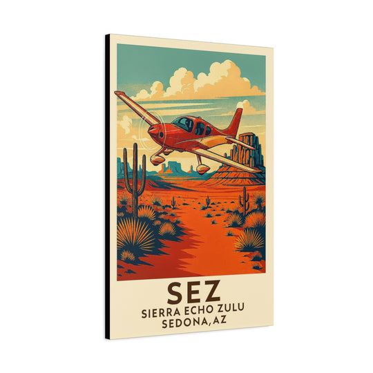 Sedona Desert SEZ – Aviation Canvas Wall Art | Pilot & Airport Artwork