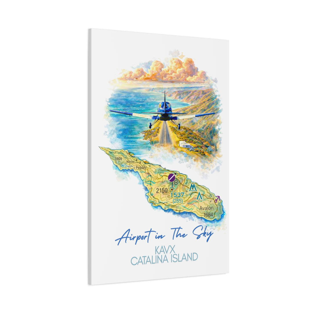Catalina Island KAVX “Airport in the Sky” – Aviation Canvas Wall Art | Pilot & Airport Artwork
