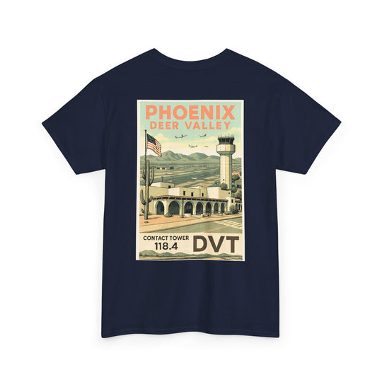 Phoenix Deer Valley Airport Aviation Graphic T-Shirt – Retro Poster