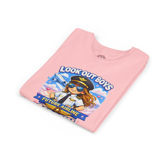 Future Airline Captain Youth T-Shirt – “Look Out Boys”