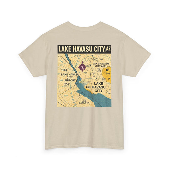 Lake Havasu City KHII Vintage Aviation Map Graphic T-Shirt