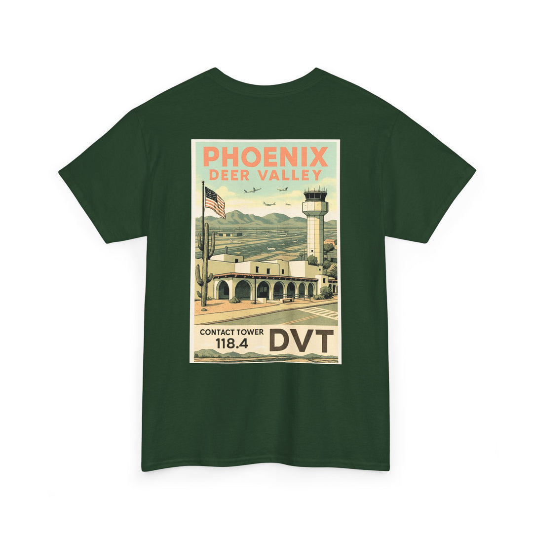 Phoenix Deer Valley Airport Aviation Graphic T-Shirt – Retro Poster