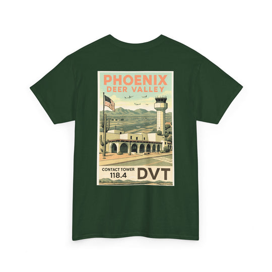 Phoenix Deer Valley Airport Aviation Graphic T-Shirt – Retro Poster