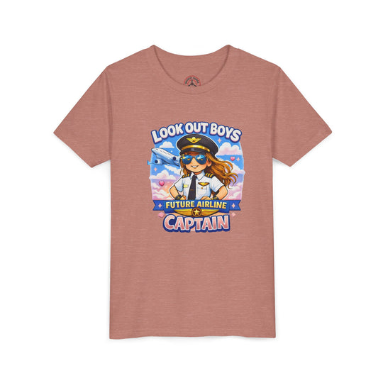 Future Airline Captain Youth T-Shirt – “Look Out Boys”