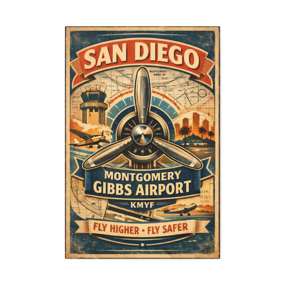 Montgomery-Gibbs Airport – Aviation Canvas Wall Art | Pilot & Airport Artwork